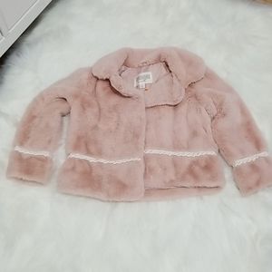 🐘3/$30 Gymboree soft faux fur warm coat s (5-6)